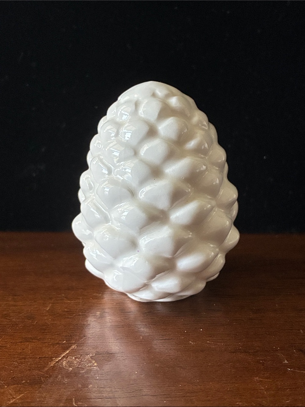 White Ceramic Pinecone